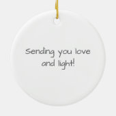 シャインスパークルホットピンク金ゴールドグリッターアゲート セラミックオーナメント (裏面)