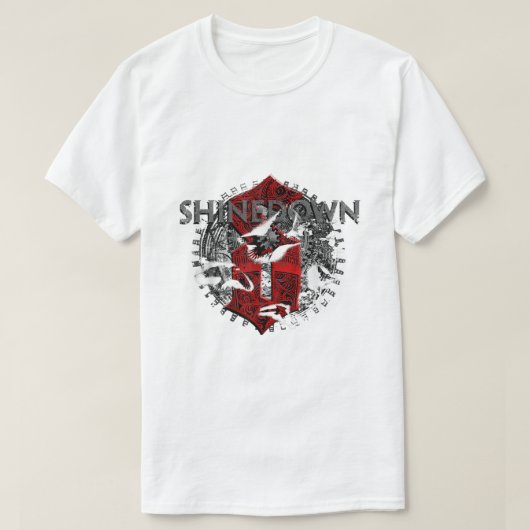 シャインダウン狂気の時計製造 Tシャツ (デザイン正面)