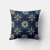 シャイントゥーブライトネイビー金ゴールドグリッタージュエルスノーフレーク クッション (裏面)