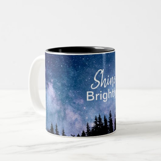 シャインブライトやる気を起こさせる引用文スターズスカイ ツートーンマグカップ (正面左)