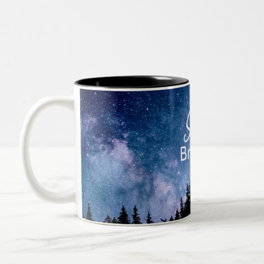 シャインブライトやる気を起こさせる引用文スターズスカイ ツートーンマグカップ (左)