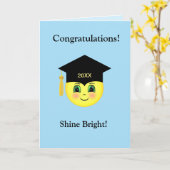 シャインブライトハッピー顔卒業カード カード (黄色い花)