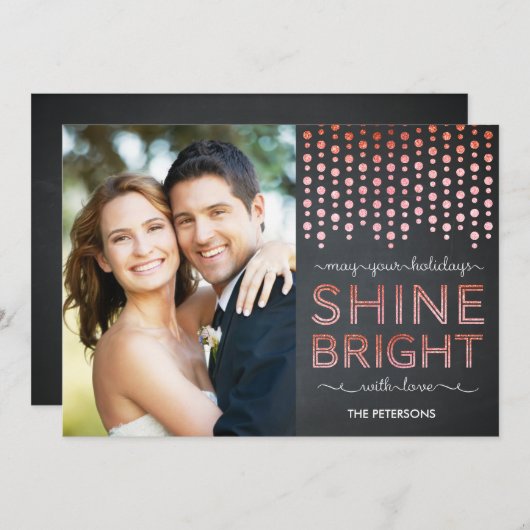 シャインブライトホリデーフォトカード – 赤 シーズンカード (正面/裏面)