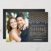 シャインブライトホリデーフォトカード – 金ゴールド シーズンカード (正面/裏面)