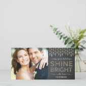 シャインブライトホリデーフォトカード – 金ゴールド シーズンカード (スタンド正面)