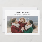 シャインブライトモダンミニマリストのクリスマスフォト シーズンカード (正面)