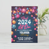 シャインブライトラストディスコをテーマにした卒業パーティー 招待状 (スタンド正面)