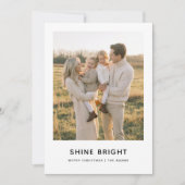 シャインブライト居心地の良いクリスマスのミニマリストの写真 シーズンカード (正面)