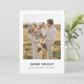 シャインブライト居心地の良いクリスマスのミニマリストの写真 シーズンカード (スタンド正面)