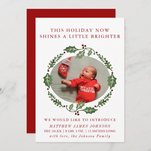 シャインブライト生まれたばかりのクリスマスリース発表 シーズンカード (正面/裏面)