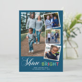 シャインブライト4カラフルフォトブルークリスマス シーズンカード (スタンド正面)