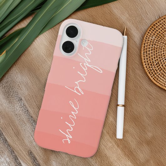シャインブライト | コーラルピーチウォーターカラーグラデーションストライプ Case-Mate iPhoneケース