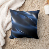 シャインメタリックブルー抽象芸術 クッション (ブランケット)