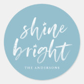 シャインモダンブライトウィンターブルーホリデー ラウンドシール (正面)