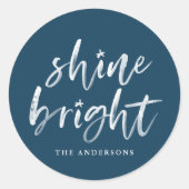 シャインモダンブライトネイビーホリデー ラウンドシール (正面)