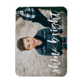 シャインモダン・ブライト・スクリプト・ホリデー・フォト マグネット (縦)