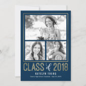 シャイン編集可能カラー卒業カード 招待状 (正面)