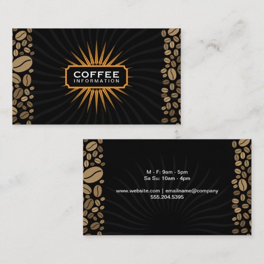 シャイン装飾要素コーヒー豆 名刺 (正面/裏面)