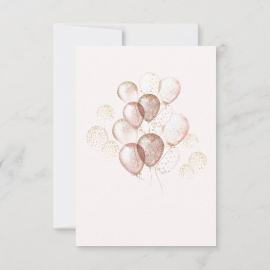 シャイン金ゴールドクラウンプリンセスブラッシュファースト誕生日 招待状 (裏面)