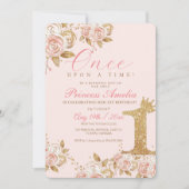 シャイン金ゴールドプリンセス1st誕生日パーティー最初 招待状 (正面)