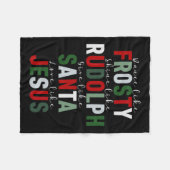 シャイン霜の降りたルドルフ与えサンタ・ラブイエスXmのように フリースブランケット (正面(横))