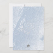 シャイン、ほこりっぽい青の水色+メタリックフェイクカラー 招待状 (裏面)