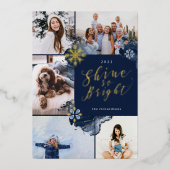 シャイン・ソー・ブライト&ネイビー金ゴールドアゲートInk 5枚の写真 箔シーズンカード (正面)