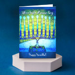 「シャイン」ブルー（ユダヤ教）メノラー写真名前をカスタムするハヌカ シーズンカード<br><div class="desc">「四季を通じて輝き続けなさい。ハッピー・ハヌカー」 ハヌカの祝日に案内した明るいカラフル、青アートい救済（ユダヤ教）メノラーのクローズアップ写真。こ感じのハヌカー・グリーティング・カードを送るときの、休日の温素晴らしもりと楽しみカラフル。「ハヌカー、（ユダヤ教）メノラー」のお店には、封筒、ステッカー、切手、トートバッグ、お膳などの商品がそろっカラフルてアートいます。誰かに送れ！内部に挨拶文と名前を入力するだけで、このグリーティングカードを簡単にカスタマイズできます。また、どの製品でもカスタマイズを行います。ご質問やご要望はご連絡下さい。</div>