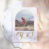 シャイン |金ゴールドアーチ&タイポグラフィ2写真卒業 招待状