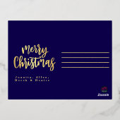 シャインthis season出生クリスマスブルー金ゴールド 箔シーズンポストカード (裏面)