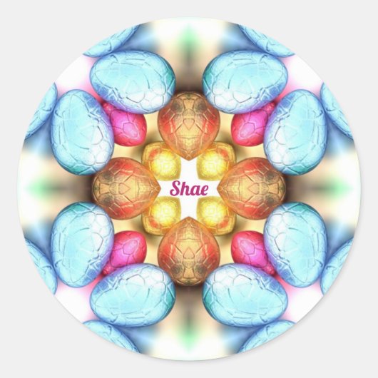 シャイースター～わあ！かわいらしイースターの与え～の卵 ラウンドシール (正面)