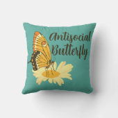 シャイ内向的な美的反社会的バタフライ クッション (裏面)