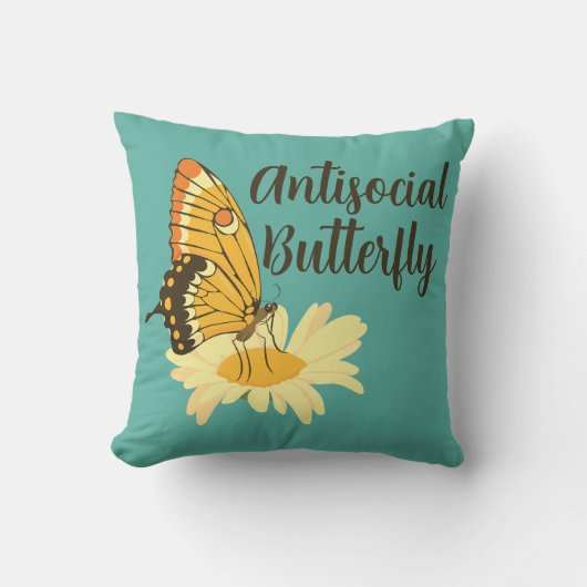 シャイ内向的な美的反社会的バタフライ クッション (正面)
