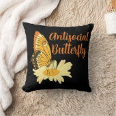 シャイ内向的な美的反社会的バタフライ クッション (ブランケット)