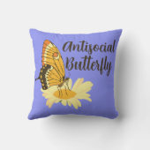 シャイ内向的な美的反社会的バタフライ クッション (裏面)