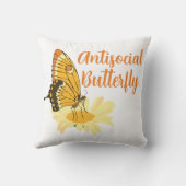 シャイ内向的な美的反社会的バタフライ クッション (裏面)