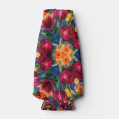 シャイ好きオレンジチューリップパターン ボトルクーラー (正面)