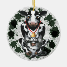 シャイ牛バケツ セラミックオーナメント