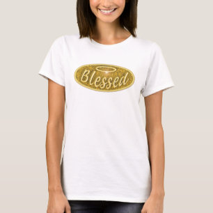 シャイ賛美なノスタルジアハロースローガンTシャツ Tシャツ