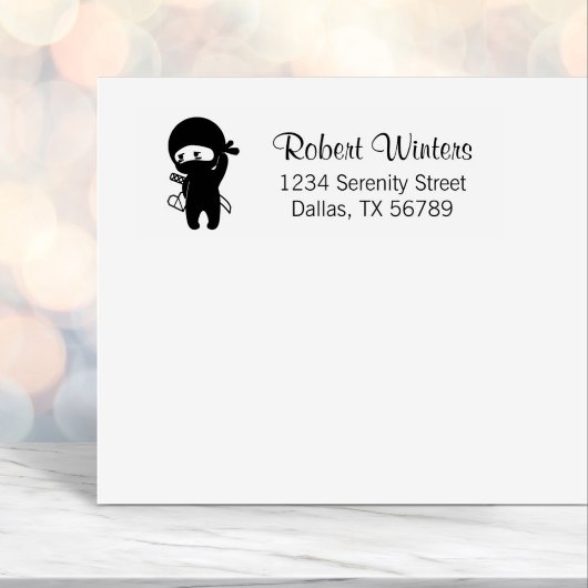 シャイ赤面忍者折り紙ハート住所 セルフインキングスタンプ