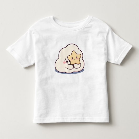 シャイ雲の星を抱く – 夢見るかわいいスカイチャアクト トドラーTシャツ (正面)