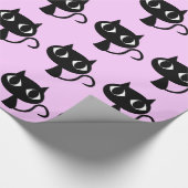 シャイ黒猫ステンシルパターン ラッピングペーパー (角)