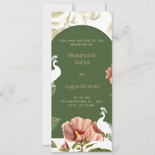 シャウリヤとアーリャの結婚式へご招待#ウェディングInvitation 招待状 (正面)