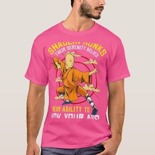 シャオリンおもしろいモンクンフ Tシャツ (正面)