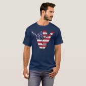 シャカつるルス米国国旗 Tシャツ (正面フル)