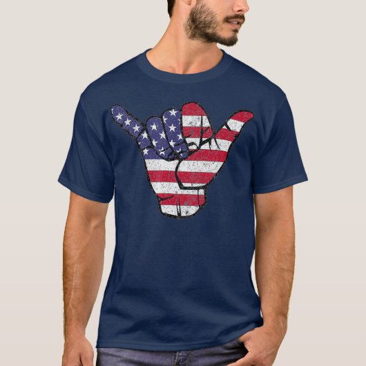 シャカつるルス米国国旗 Tシャツ (正面)