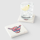 シャカハワイ国旗 ストーンコースター (横)