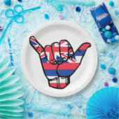 シャカハワイ国旗 ペーパープレート (パーティー)