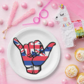 シャカハワイ国旗 ペーパープレート (パーティー)