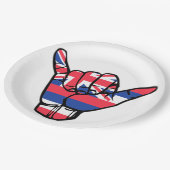 シャカハワイ国旗 ペーパープレート (アングル)